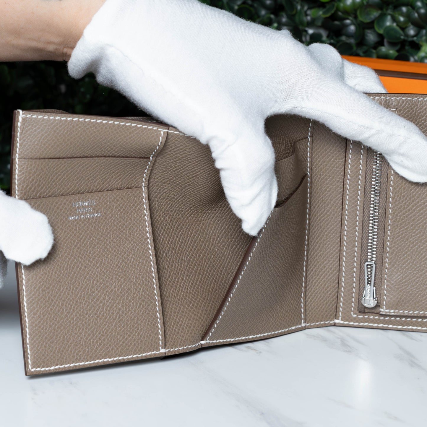 Hermes Bearn Wallet Combined Epsom Calfskin 18 etoupe