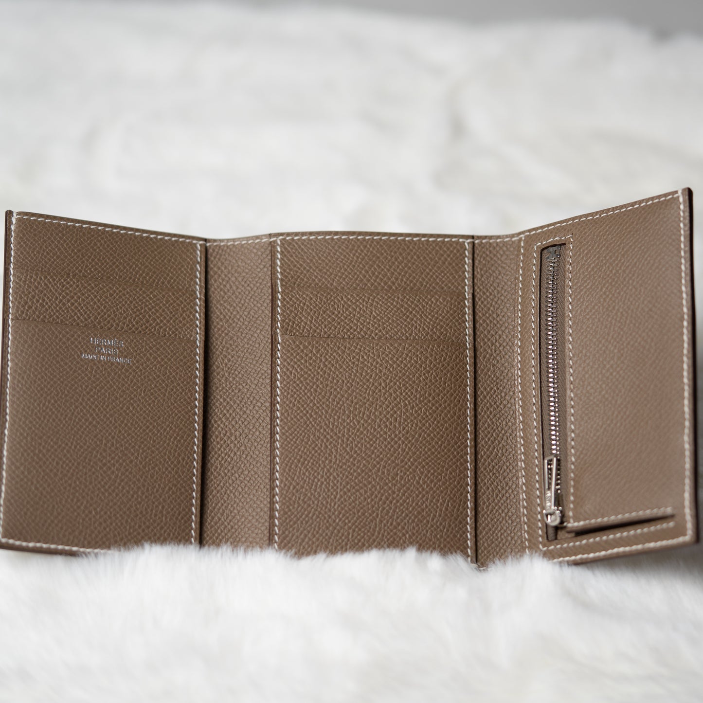 Hermes Bearn Wallet Combined Epsom Calfskin 18 etoupe