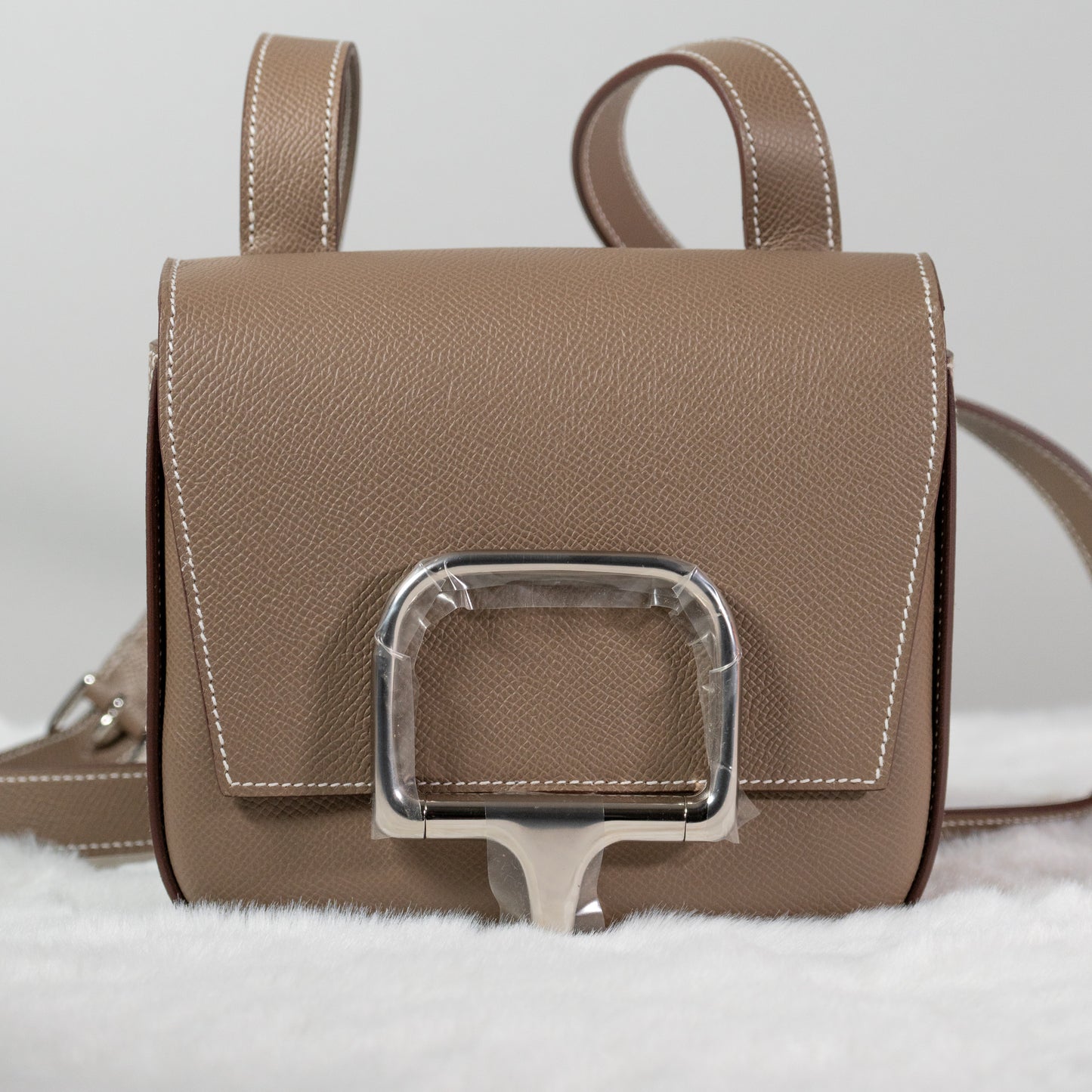 Hermes Della Cavalleria Mini Epsom Calfskin 18 Etoupe