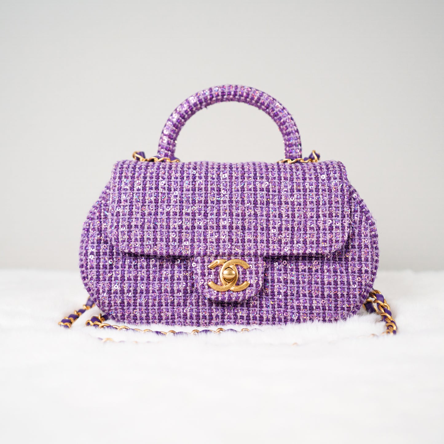 Chanel Tweed Mini Sequin Flap Bag