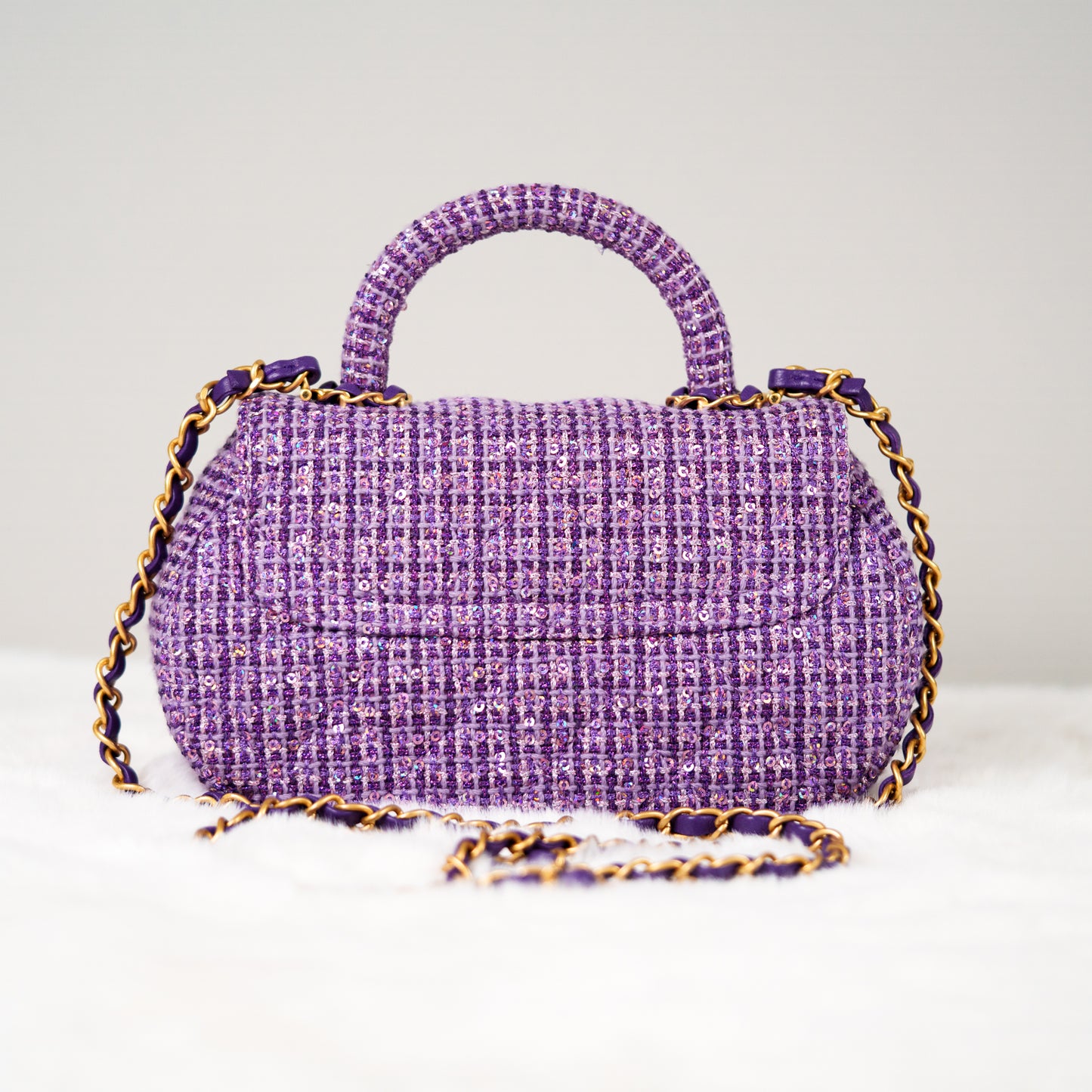 Chanel Tweed Mini Sequin Flap Bag