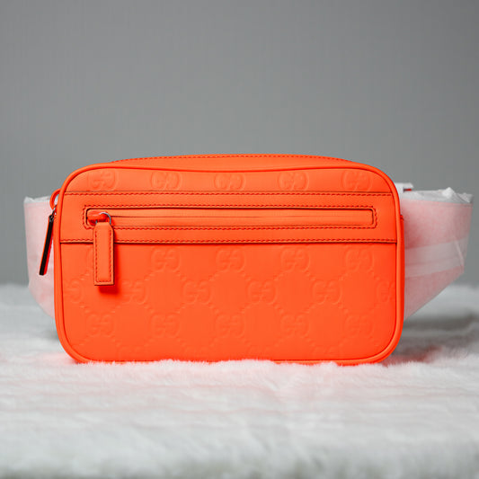 GG Rubber-Effect Belt Bag - Orange