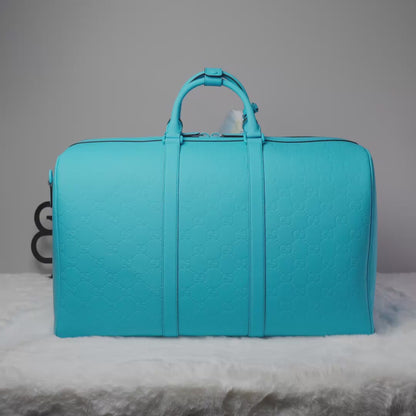 GG Rubber-Effect Large Duffle Bag - Blue