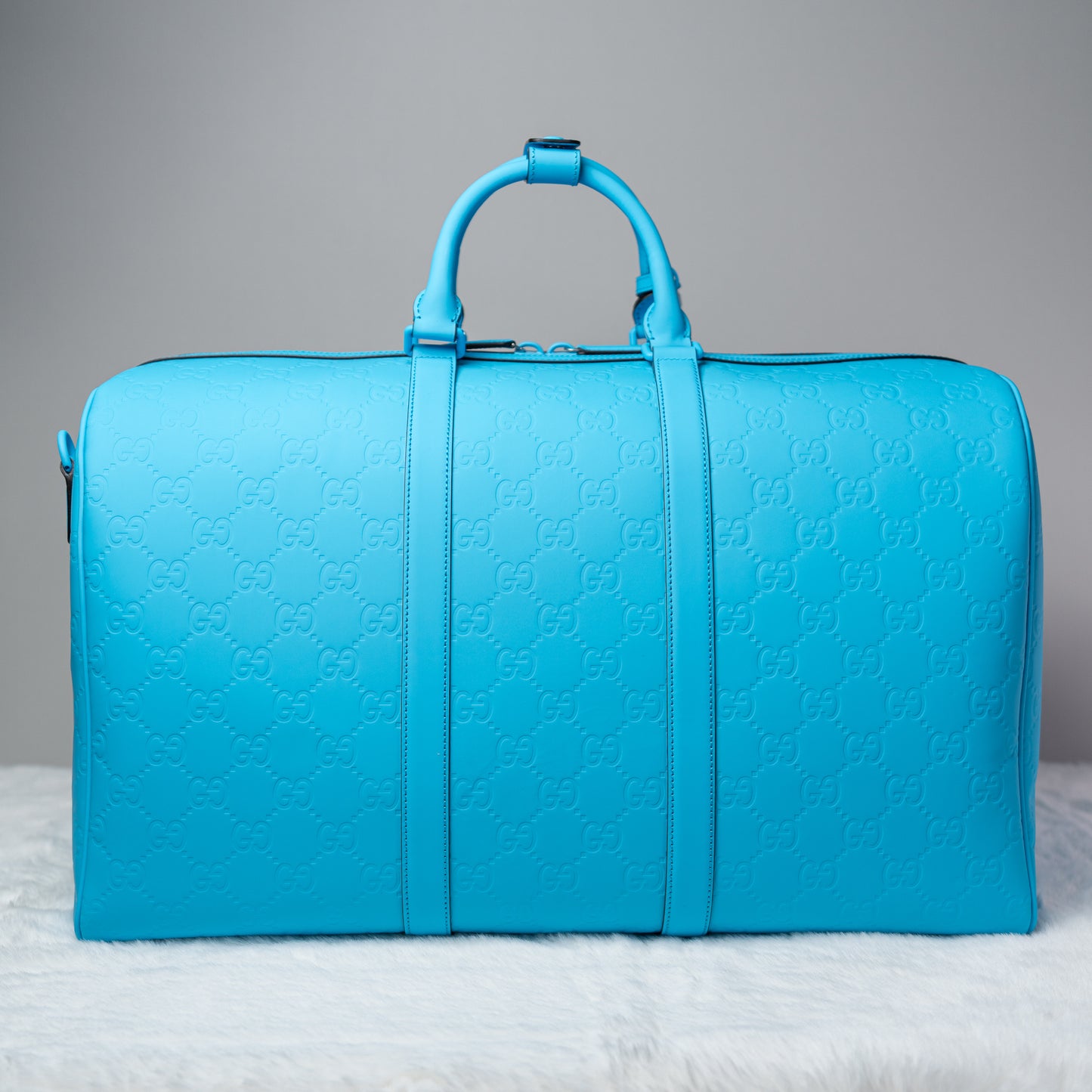 GG Rubber-Effect Large Duffle Bag - Blue