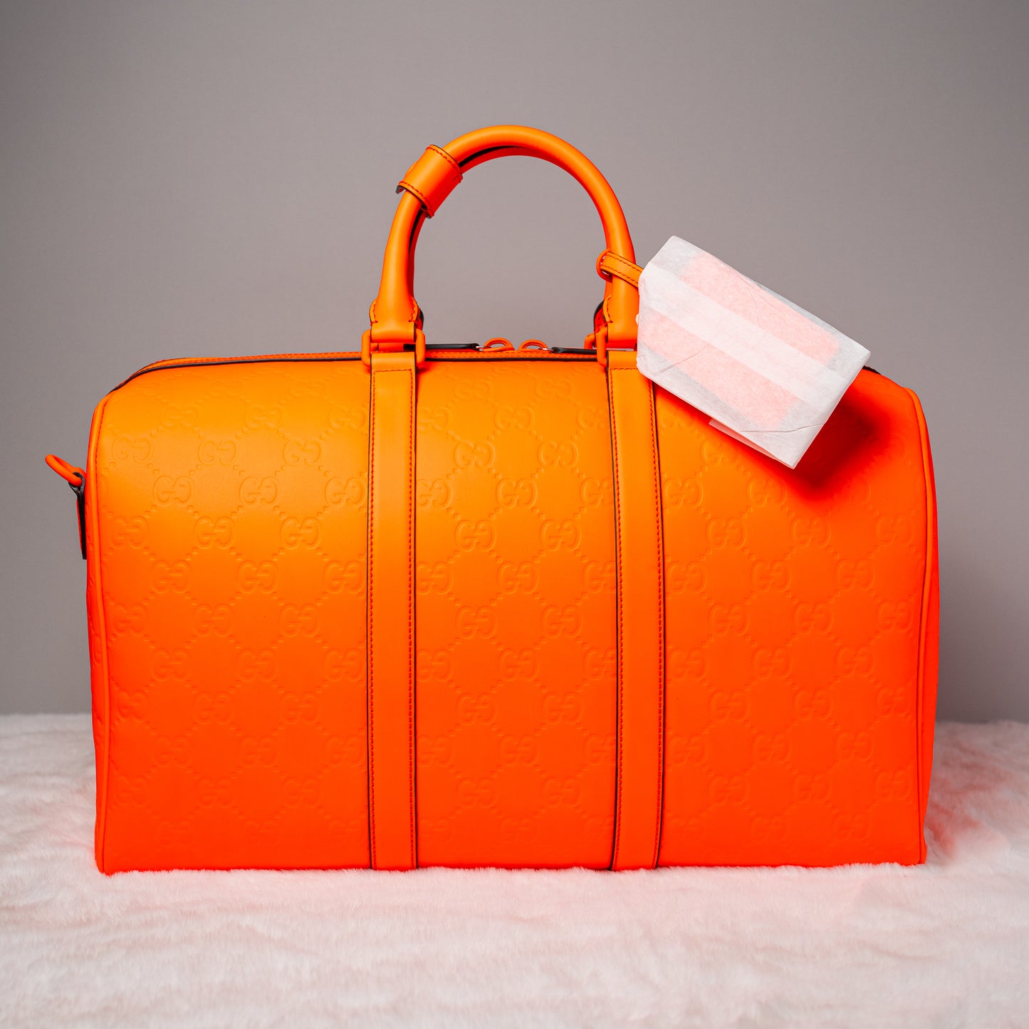 GG Rubber-Effect Large Duffle Bag - Orange