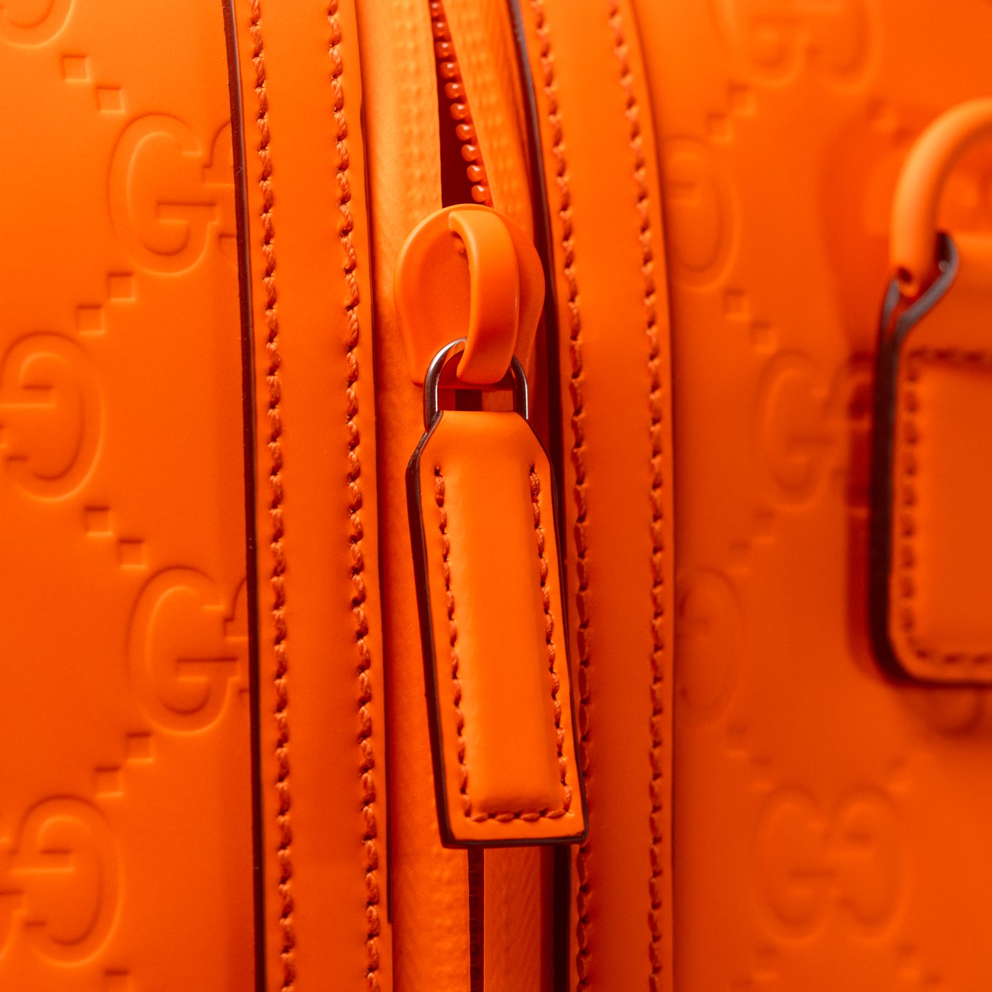 GG Rubber-Effect Large Duffle Bag - Orange