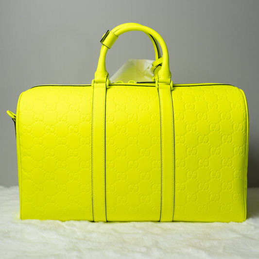 GG Rubber-Effect Large Duffle Bag - Yellow