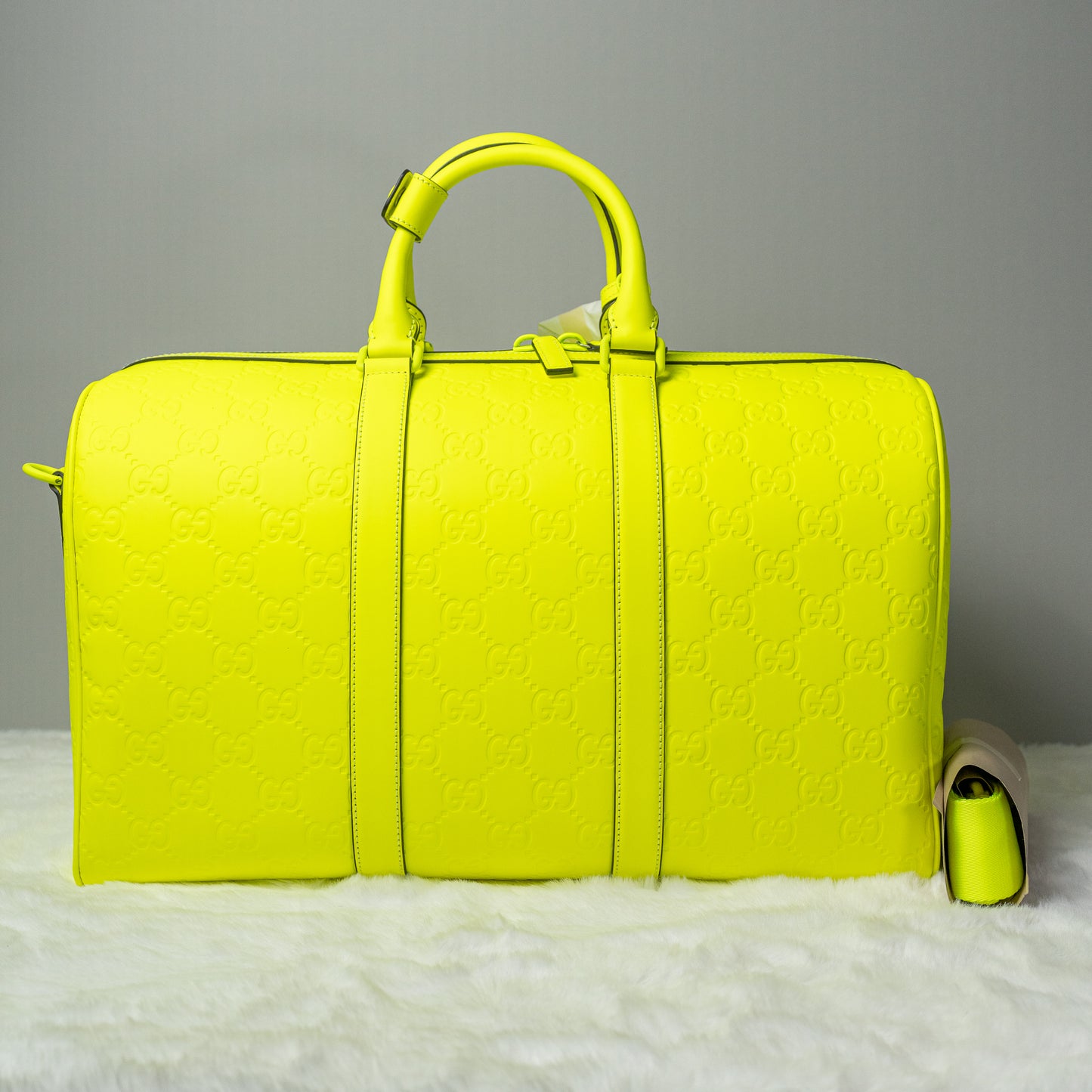 GG Rubber-Effect Large Duffle Bag - Yellow